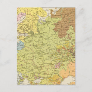Cartão Postal Volkerkarte von Russland - Mapa da Rússia