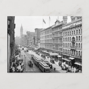 Cartão Postal Volta da cena da rua do século, Philadelphfia, PA