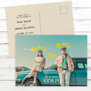 Cartão Postal Voltar ao casamento de fotos salvar a data