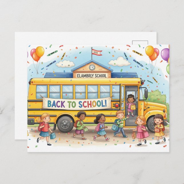 Cartão Postal Voltar para Amigos da Escola (Frente/Verso)