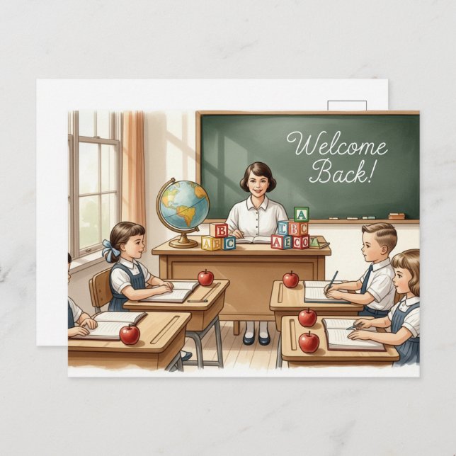Cartão Postal Voltar para Amigos da Escola (Frente/Verso)