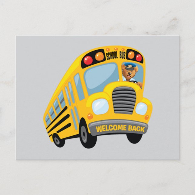 Cartão Postal Volte para o ônibus escolar (Frente)