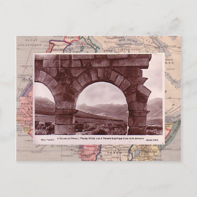 Cartão Postal Volubilis, cidade romana em Marrocos (Frente)