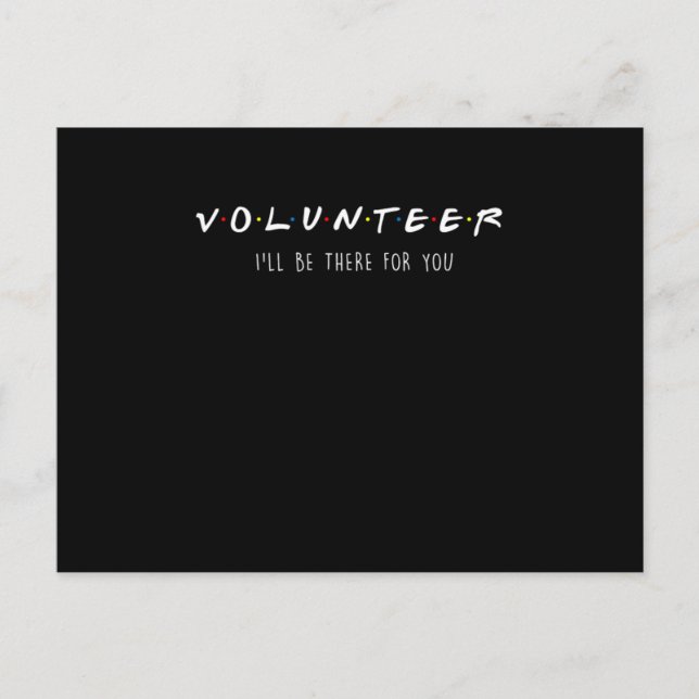 Cartão Postal Voluntariado Estará Lá Para Você Voluntariando (Frente)