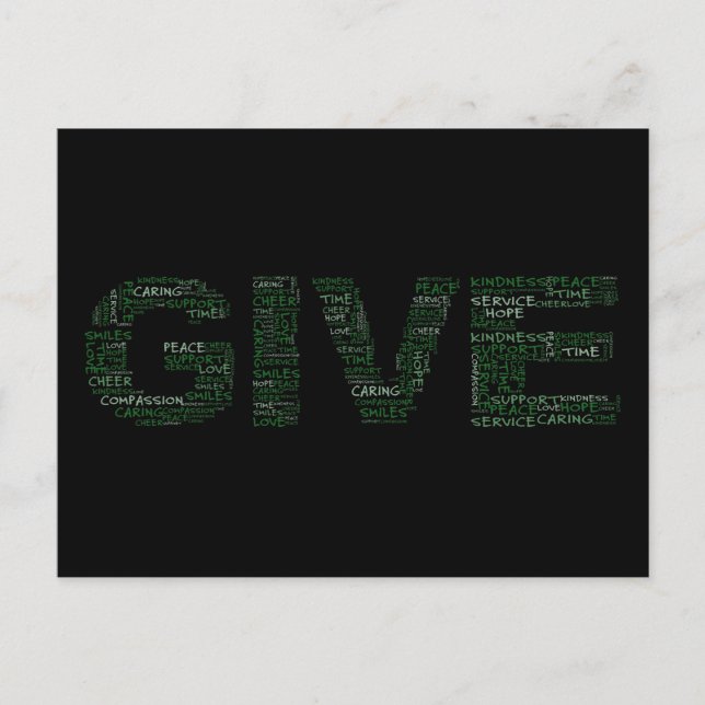 Cartão Postal Volunteer: The Greatest Gift is Giving Yourself (Frente)