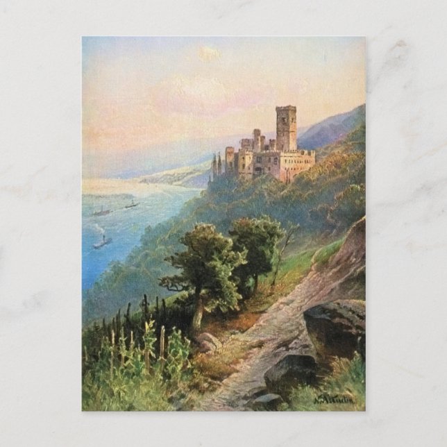 Cartão Postal Von Astuin, Schloss Stolzenfels (Frente)