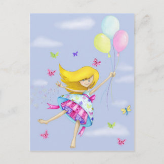 Cartão Postal Voo bonito das Fadas de Balões de Ricos