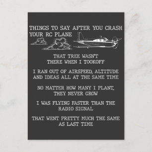 Cartão Postal Voo de Avião do Piloto de Avião da RC