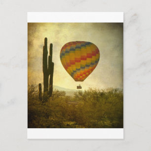 Cartão Postal Voo de Ballon de Ar Quente sobre o Deserto Sudoest