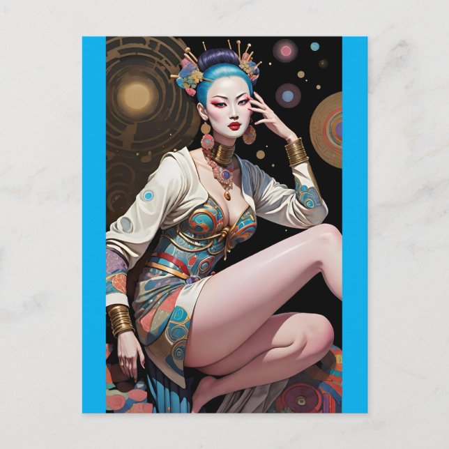 Cartão Postal Voo de Sonho Asiático - Ken Gage Art (Frente)