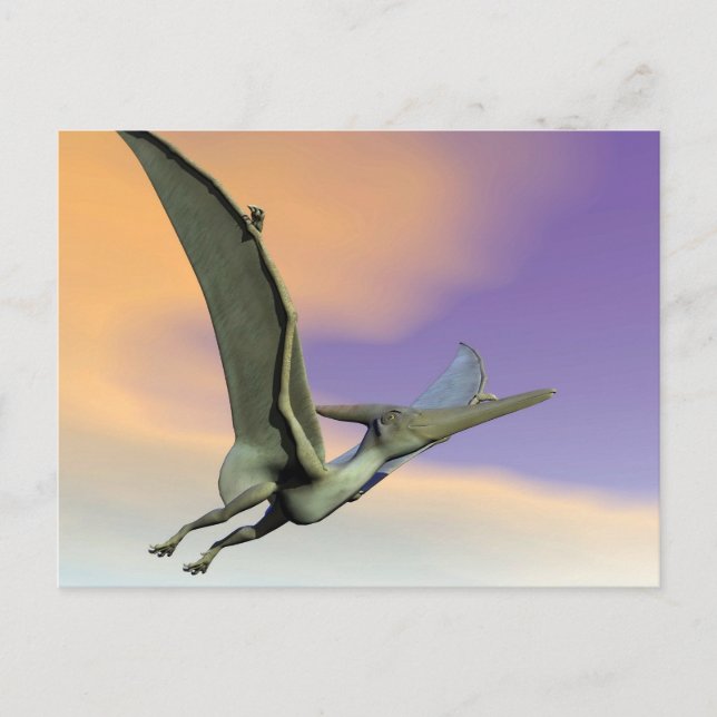 Cartão Postal Vôo do dinossauro de Pteranodon - 3D rendem (Frente)