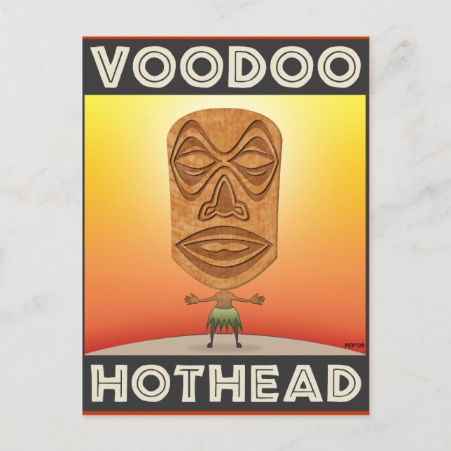 Cartão Postal VooDoo Tiki Head (Frente)
