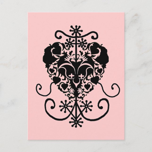 Cartão Postal Voodoo Vévé para Erzulie Freda (Frente)