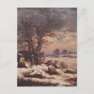 Cartão Postal Vordingborg no Inverno por J.C. Dahl Fine Art