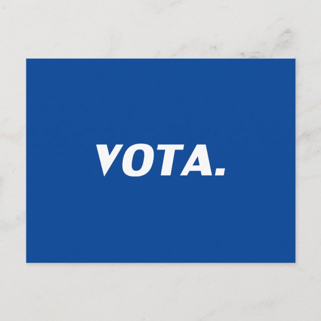 Cartão Postal Vota vota em espanhol azul branco político moderno (Frente)