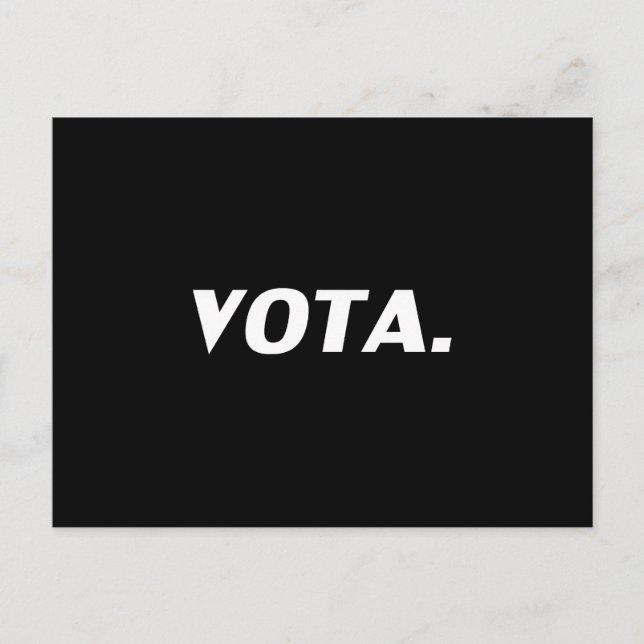 Cartão Postal Vota vota em espanhol negro branco político modern (Frente)