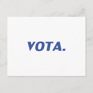 Cartão Postal Vota vote em espanhol Português azul branco modern