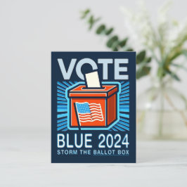Cartão Postal Votação Blue 2024 Caixa de Votação Eleições Presid
