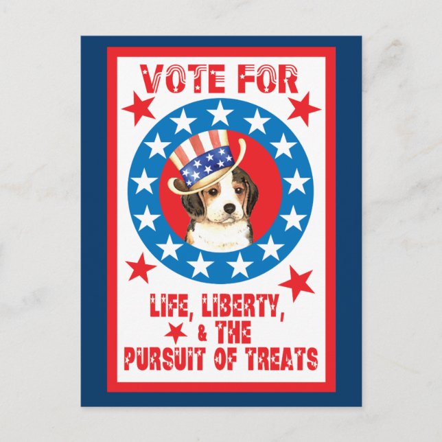 Cartão Postal Votação em Beagle (Frente)