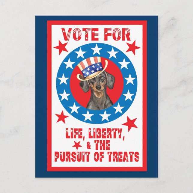 Cartão Postal Votação em Dachshund (Frente)
