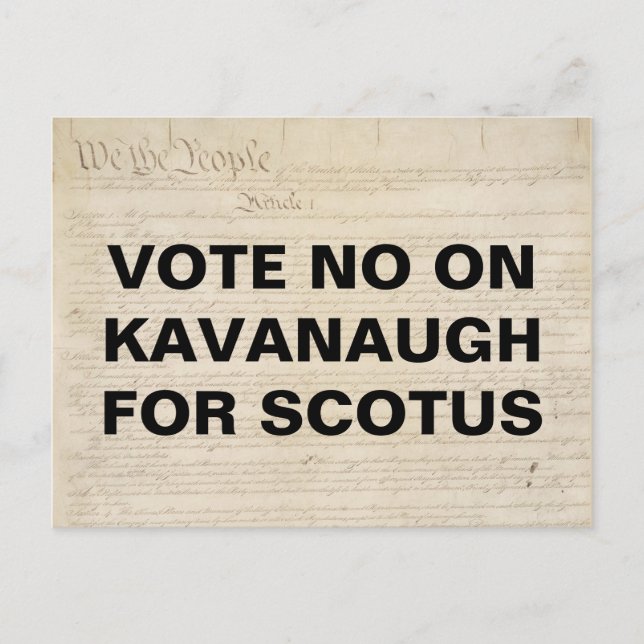 Cartão Postal Votação: Não em Kavanaugh para a Resistência SCOTU (Frente)