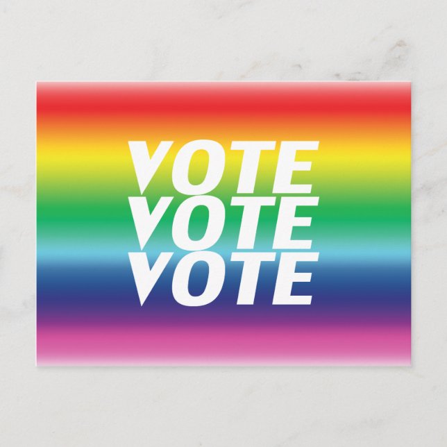 Cartão Postal "Votação" Orgulho lgbtq lgbt bandeira arco-íris (Frente)