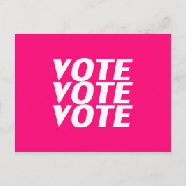 Cartão Postal "Votação" rosa-quente, magenta, fúcsia, branco