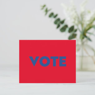 Cartão Postal "votação" vermelho azul