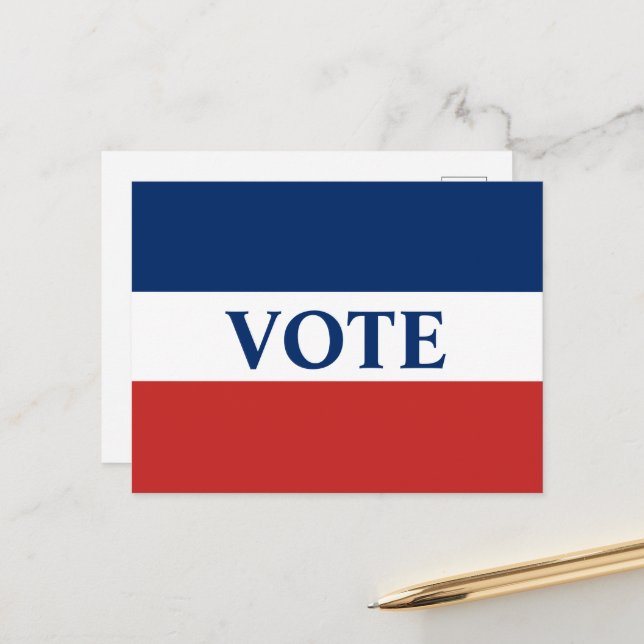 Cartão Postal VOTAÇÃO Vermelho, Branco e Azul (Frente/Verso In Situ)