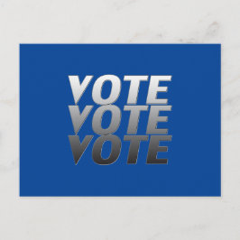 Cartão Postal "Votação: votação" cinza azul
