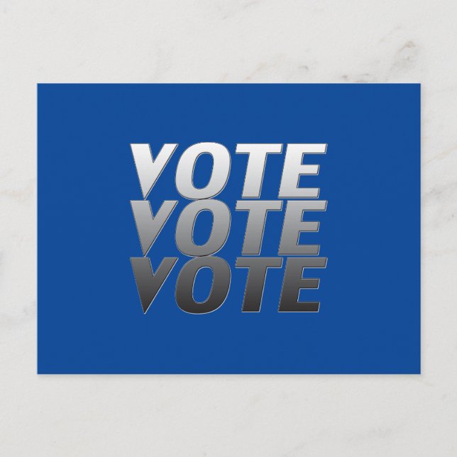 Cartão Postal "Votação: votação" cinza azul (Frente)