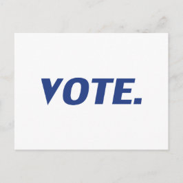Cartão Postal "Votar" branco azul