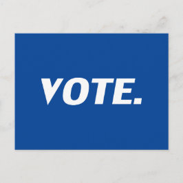 Cartão Postal "Votar" branco azul
