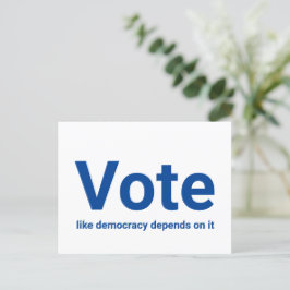 Cartão Postal Votar como democracia depende de azul e branco