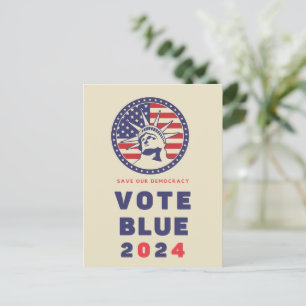 Cartão Postal Votar Democracia Votação Azul 2024