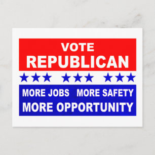 Cartão Postal Votar mais empregos, segurança e oportunidade repu