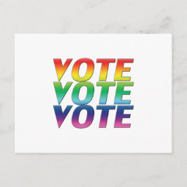 Cartão Postal "Votar" orgulho lgbtq lgbt arco-íris branco