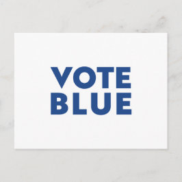 Cartão Postal "vote azul" azul branco
