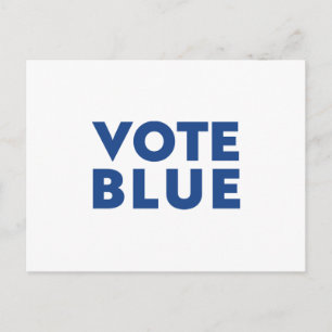 Cartão Postal "vote azul" azul branco