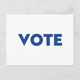 Cartão Postal "vote" azul branco