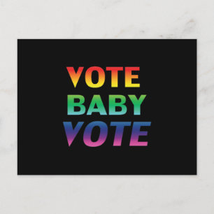 Cartão Postal "Vote Baby Vote" orgulho lgbtq lgbt arco-íris pre