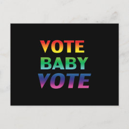 Cartão Postal "Vote Baby Vote" orgulho lgbtq lgbt arco-íris pret
