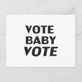Cartão Postal "Vote Baby Vote" preto branco