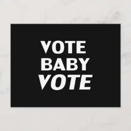 Cartão Postal "Vote Baby Vote" preto branco