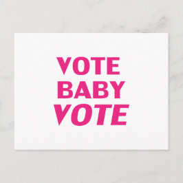 Cartão Postal "Vote Baby Vote" rosa-quente, magenta, fúcsia, bra