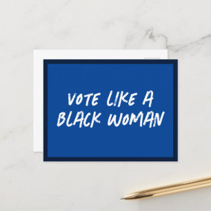 Cartão Postal Vote Blue 2024 Como Uma Mulher Negra