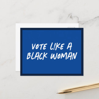 Cartão Postal Vote Blue 2024 Como Uma Mulher Negra