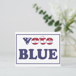 Cartão Postal Vote Blue - Tipografia da bandeira americana