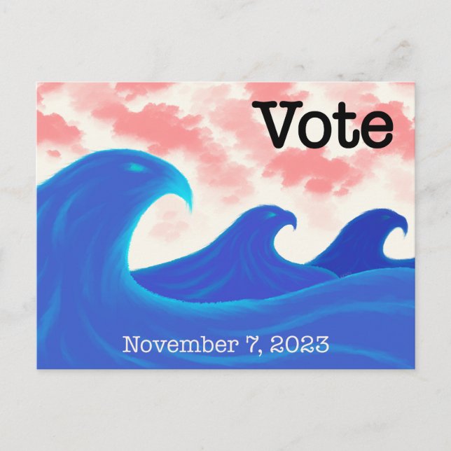 Cartão Postal Vote Blue Wave Eagles (Frente)