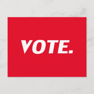 Cartão Postal "Vote" branco vermelho